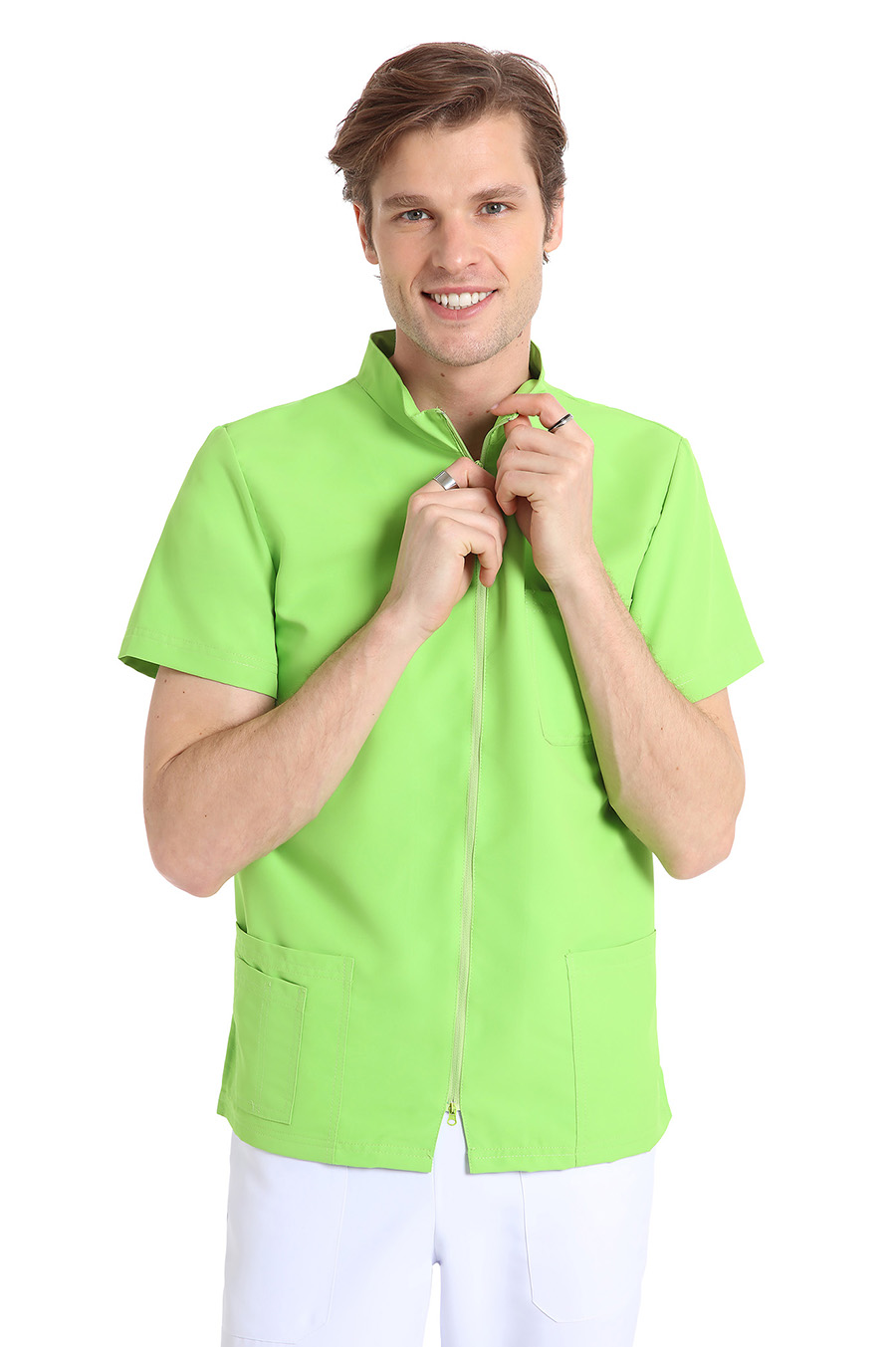 quick_medical_divisa_professionale_casacca_next_zip_corta_verde_mela_1_uomo