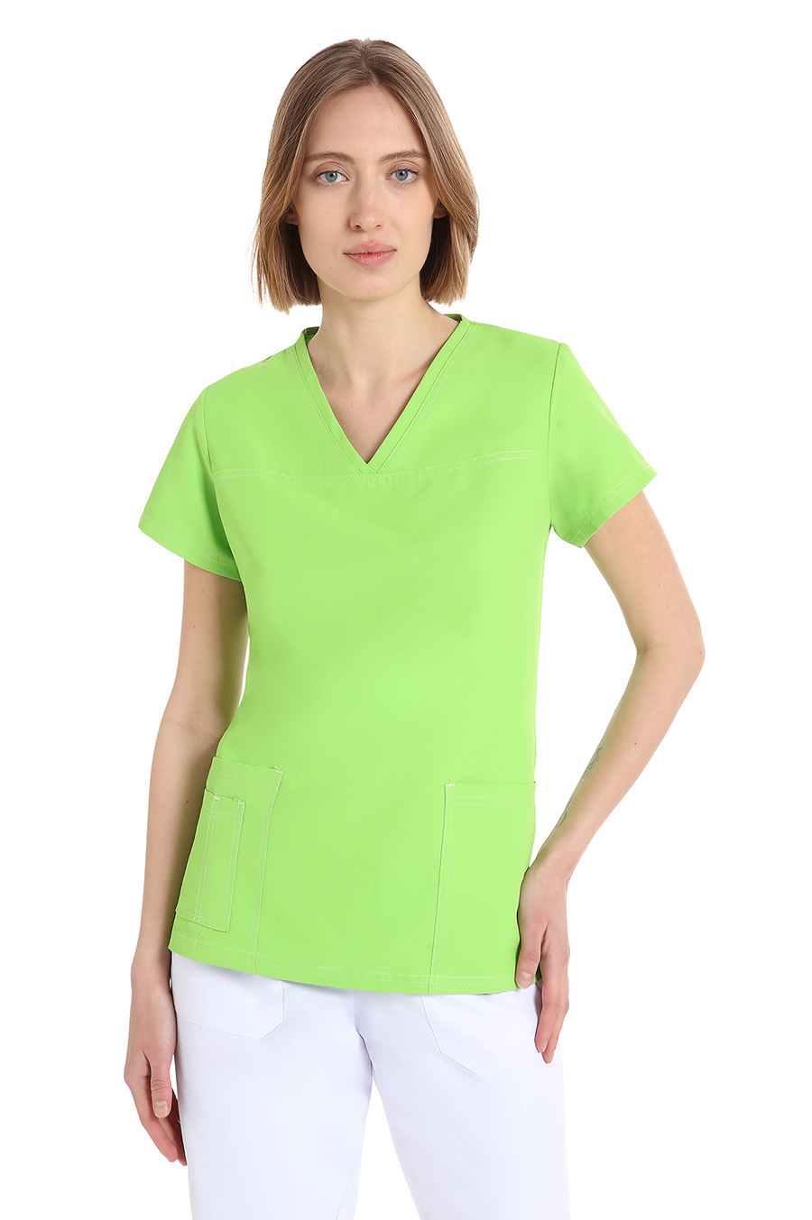 quick_medical_divisa_professionale_casacca_power_corta_verde_mela_1_donna