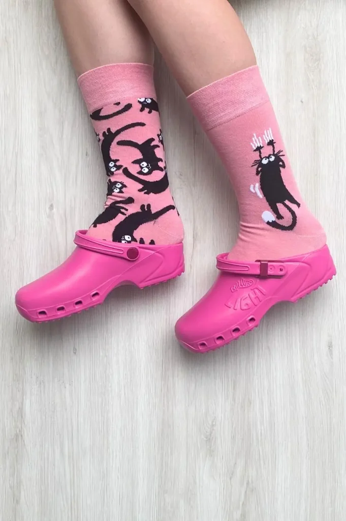 Calzini buonumore gatti rosa