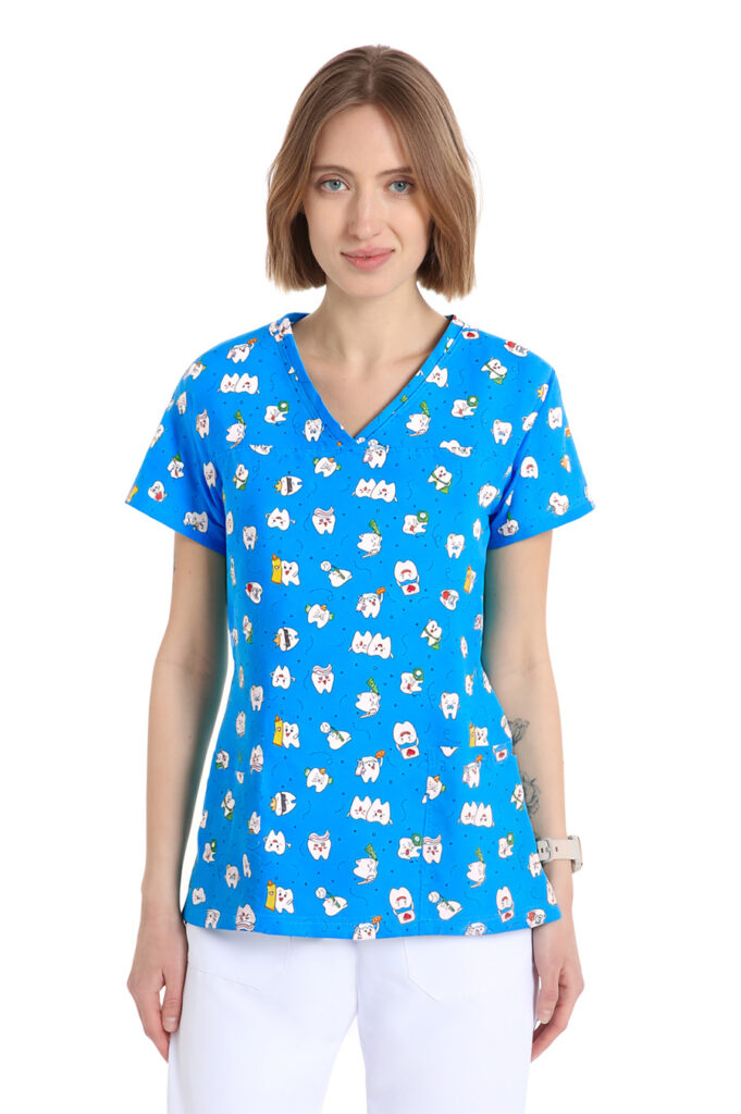Quik Medical Uniform NO stiro - casacca sanitaria donna Power fantasia Dente