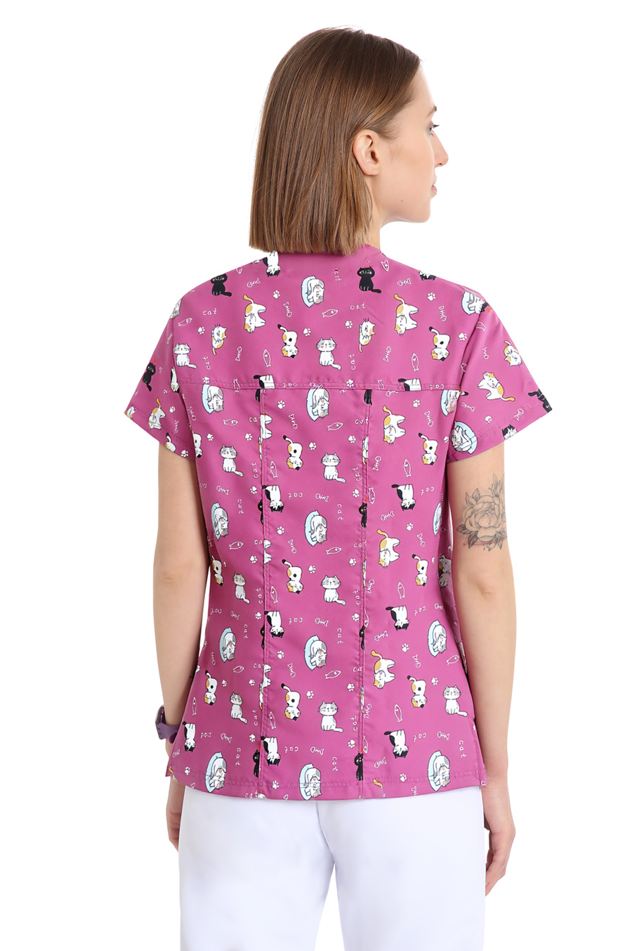 Quik Medical Uniform NO stiro - casacca sanitaria donna Power fantasia Gatti
