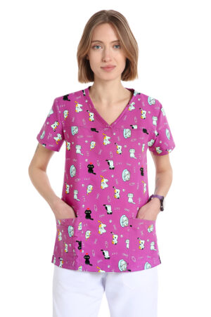 Quik Medical Uniform NO stiro - casacca sanitaria donna Power fantasia Gatti