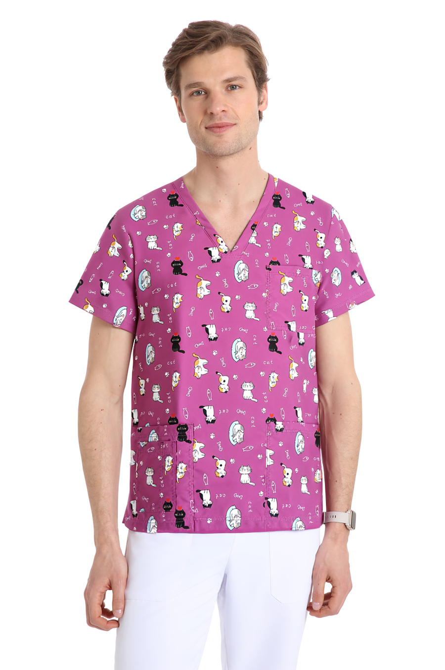 Quik Medical Uniform NO stiro - casacca sanitaria unisex Smart fantasia Gatti